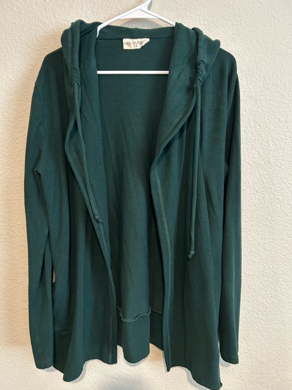 Cozy Forest Green Hooded Cardigan Sweater -